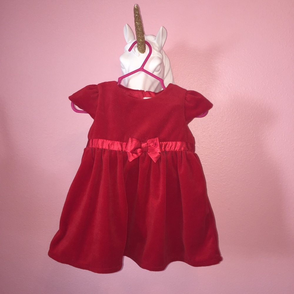 Red velvet baby holiday dress